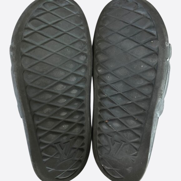 Louis Vuitton Black Embossed Monogram Waterfront Mule Sandals - Picture 7 of 7